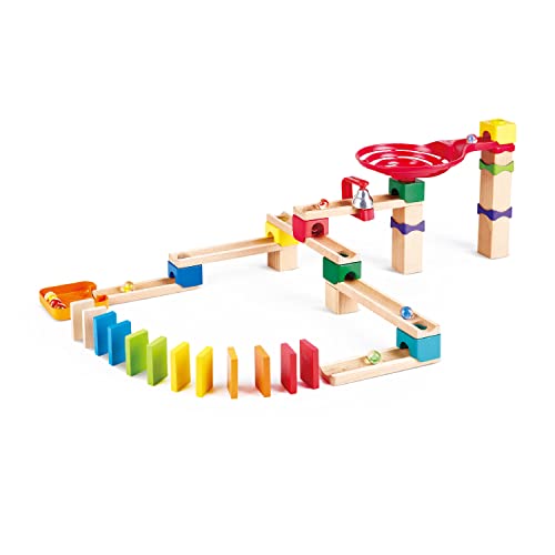 Hape Erlebnis Murmelbahn mit Domino, Kugelbahn aus Holz, Konstruktionsspielzeug, ab 3 Jahren