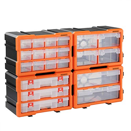 Monzana Kleinteilemagazin Sortimentskasten erweiterbar 72 Fächer Sortierbox für Kleinteile Aufbewahrungsbox Werkstatt