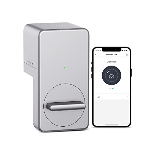 SwitchBot Smart Lock, Bluetooth Electronic Deadbolt, Keyless Entry Door Lock, Smart Lock for Front Door, Compatible with WiFi Bridge (Sold Separately), Keyless Lock Fits Your Existing Deadbolt