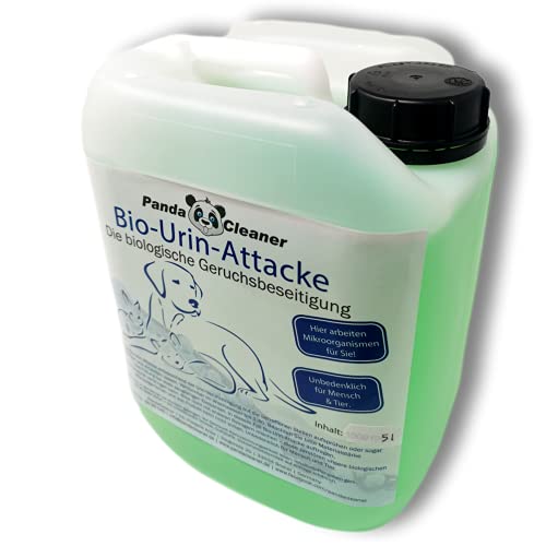 PandaCleaner® Bio-Urin Attacke Geruchsentferner/Geruchtsneutralisierer - 5 Liter Konzentrat - Biologische Geruchsbeseitigung von Tiergerüchen