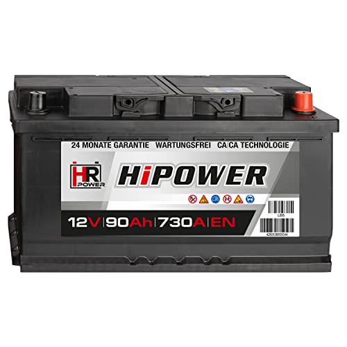 HR HiPower Autobatterie 12V 90Ah 680A/EN Starterbatterie