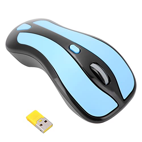 Zunate Drahtlose Maus, 6D Gyroskop 1600dpi 2,4 G TV Drahtlose Maus Optische Fly Air Mouse USB-Empfänger für PC Smart TV Box Laptop Home Office Gaming Maus (Blau Schwarz)