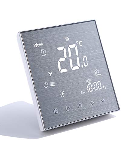 Smart Wifi Thermostat für individuelle Gas- / Wasserkesselheizung Kompatibel mit Alexa Google-Startseite und IFTTT 5A Dry Contact,Haarstrich-Finish-Prozess