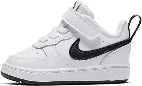 Nike Boys Court Borough Low 2 (GS) Basketball Shoe, White/Black