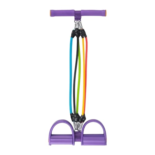 Wizoowip Bein-Arm-Toning-Werkzeug, Übungszubehör, Multifunktions-Spannseil, elastisches Yoga-Pedal-Puller-Widerstandsband mit rutschfestem Griff für Heimfitness Violett