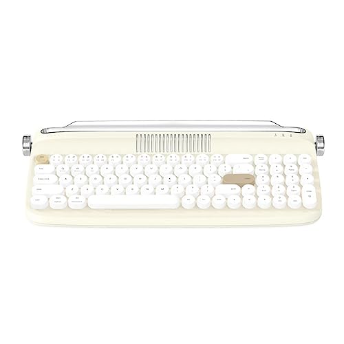 Augnongly B309 Dual-Modus-Tastatur für Lademodelle für Laptop Tablet Phone Gelb Elfenbein