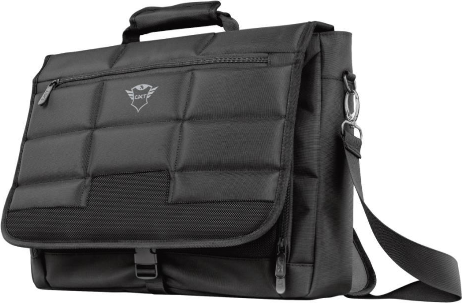 Trust GXT 1270 Laptop Tasche (für 16 Zoll Laptops, Notebook Tasche, 4 zusätzliche Fächer, 40 cm x 30 cm, Abnehmbarer und verstellbarer Schultergurt) schwarz