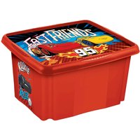 keeeper Aufbewahrungsbox karolina Cars, 45 Liter Dreh-/Stapelbox mit Deckel, aus PP, cherry-red, mit - 1 Stück (1223940123100)