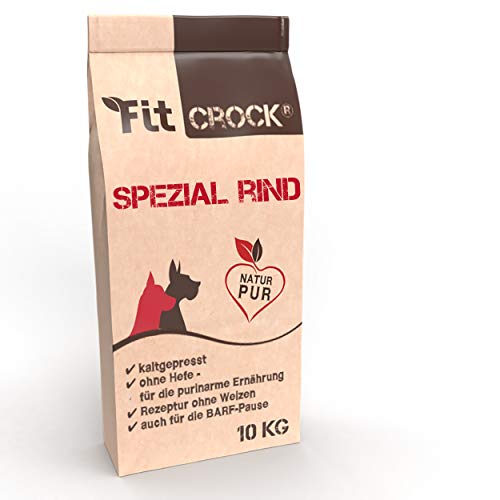cdVet Naturprodukte Fit-Crock Spezial Rind 10 kg - Hund - Futter - purinarm - ohne Weizen und Hefe - fördert gesunde Darmflora + Imunsystem - ausgewogene + hochwertige Zutaten - kaltgepresst -