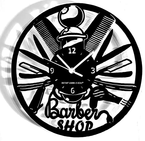 Instant Karma Clocks Wanduhr – Barber Shop Barbiere Friseur, Geschenkidee
