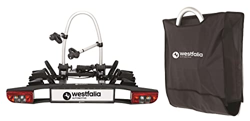 Westfalia BC 60 (Modell 2018) Fahrradträger für die Anhängerkupplung inkl. Tasche - Klappbarer Kupplungsträger für 2 Fahrräder - E-Bike geeigneter Universal-Radträger mit 60kg Zuladung