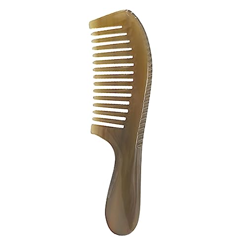 Breiter Zahnkamm – natürlicher Yak-Hornkamm, antistatischer Kamm, Haarkamm for lockiges Haar (Color : Width Tooth Comb)