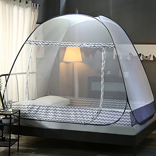 Zusammenklappbares Moskitonetz für das Bett, tragbares Doppeltür-Reise-Moskitonetz mit Netzboden, Pop-Up-Moskitonetz-Zelt für den Innen- und Außenbereich, 01,100 x 190 x 100 cm