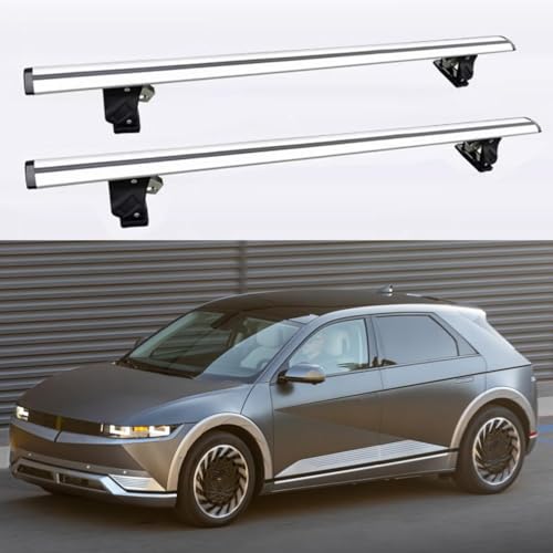 Dachträger für Hyundai IONIQ 5 SUV 2021-2023, 2 Stück,Auto-Dachrelingträger Schmutzabweisend Dachgepäckträger Fahrradträger Fahrradträger,A/Silver