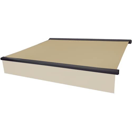 Planesium Premium Markisentuch ( 4,5m / 450cm x 300cm / 3m Beige ) Markisenbespannung Markisenstoff Markisen Tuch Markisevolant OHNE Volant Ersatzstoff fertig genäht Wasserabweisend