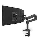 LX Dual Direct Monitor Arm in Schwarz - Monitor Tischhalterung mit patentierter CF-Technologie für 2 Bildschirme bis 27 Zoll, 33cm Höhenverstellung, VESA Standard und 10 Jahre Garantie