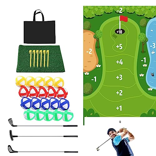 PW TOOLS Golfspielset | Sticky Golf-Set für Kleinkinder, Eimerspiel | Waschbares Golfzubehör für Männer, Golfspiele für Erwachsene im Innenbereich, lustiges und einfaches Golfset für Kleinkinder