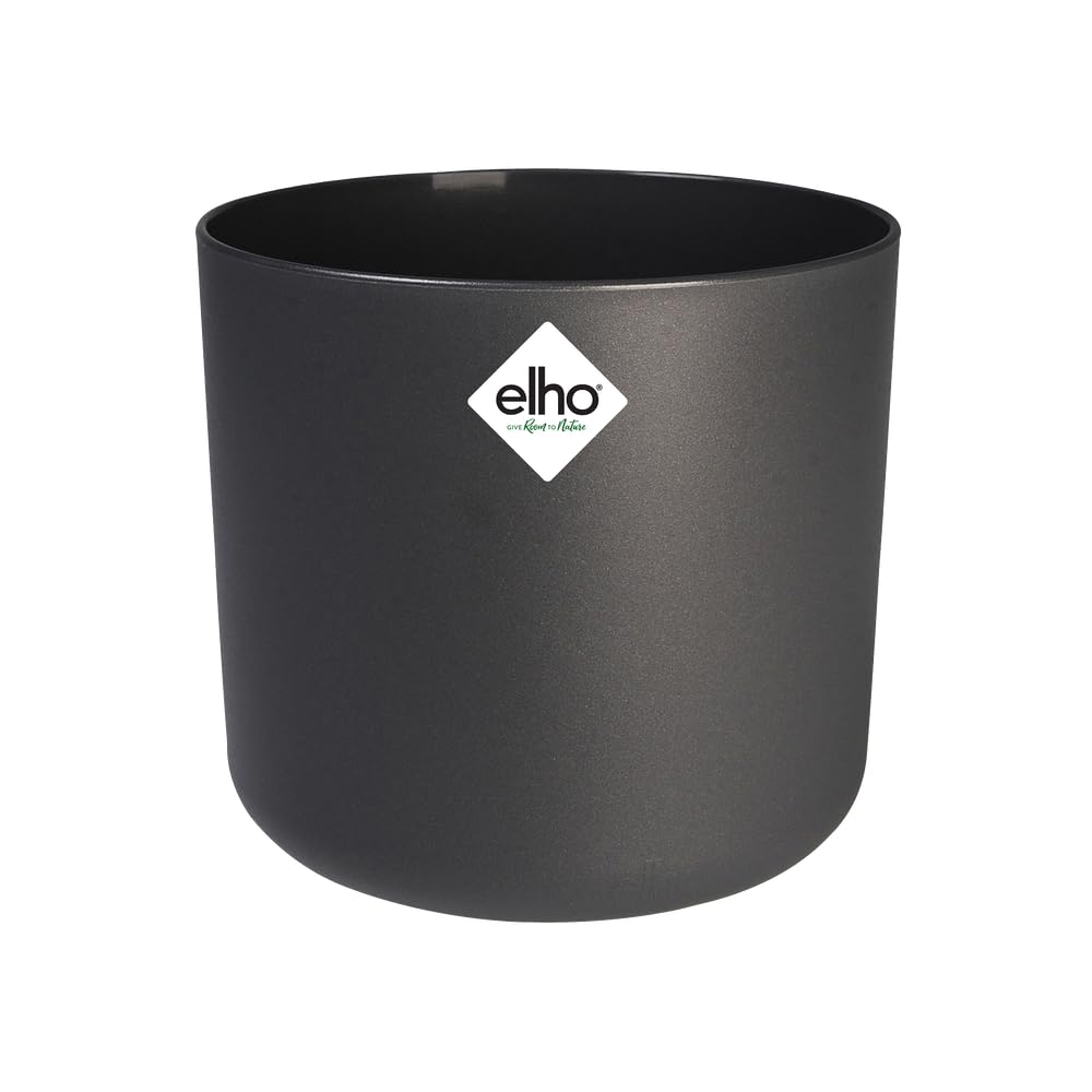 elho B.for Soft Rund 35 - Blumentopf für Innen - 100% recyceltem Plastik - Ø 34.5 x H 32.3 cm - Schwarz/Anthrazit