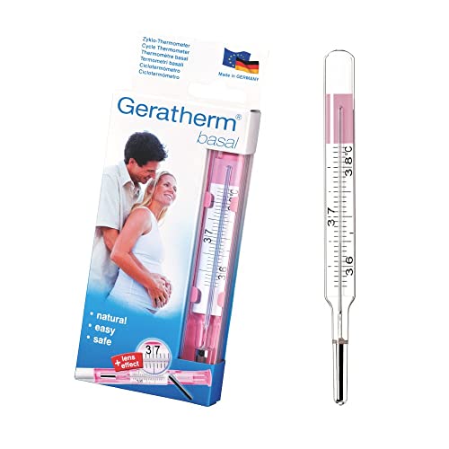 Geratherm basal, analoges Basal-Thermometer inklusive Auswertungstabelle zur Zykluskontrolle und Eisprung, Made in Germany