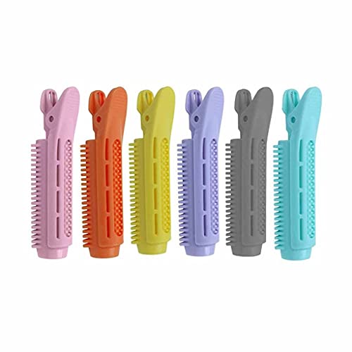 6 x Haar-Styling-Werkzeug, Zubehör, flauschige Haarspangen, Kunststoff-Lockenwickler, Rollen, Haarwurzelklemmen-Set