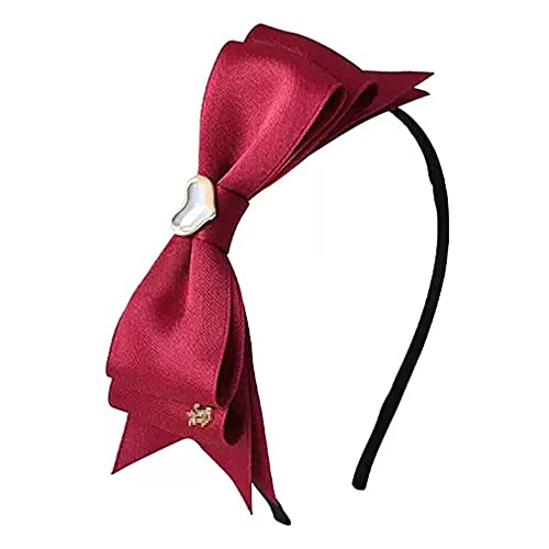 Haarreifen für Damen Sommer-Haarband mit Schleife, einfacher Haar-Stirnband, Kopfschmuck Stirnbänder (Farbe : rot, Size : 16x17cm)