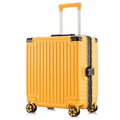 Kleiner, leichter Koffer mit Rädern, Aluminium-Rahmen, harter Reisekoffer mit TSA-Schloss, 8 Spinner-Räder, Gepäck, einfaches Reisen, Rollgepäck, Handgepäck für Reisen/Business, gelb, Modern