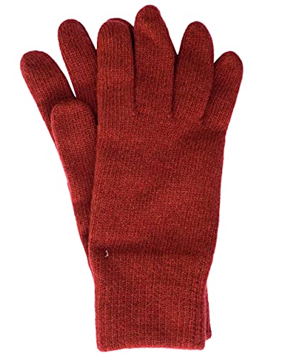 FosterNatur, Merino Herren Handschuhe/Fingerhandschuhe, 100% Wolle extrafine (9, Russet Red)