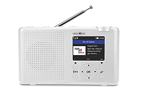 Reflexion TRA-23INT Tragbares DAB- und Internetradio mit Radio und Akku(UKW, DAB, DAB+, RDS, Farbdisplay, Bluetooth, Kopfhöreranschluss) weiß