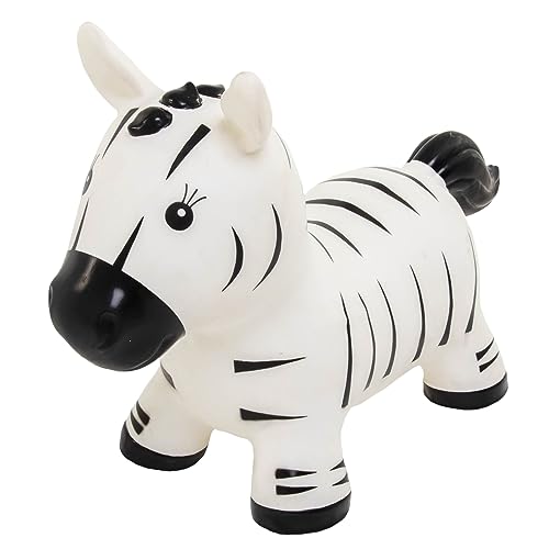 GERARDO'S Toys GT69346, My First Jumpy Car Space Hopper for Kids Age 1 Year, Bouncy Hopper Ride on, Zebra with Pump Included, Inflatable Bouncer for Toddlers to Have Fun Indoors and Outdoor