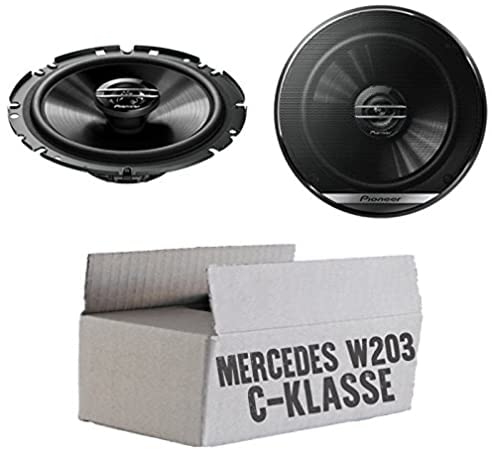 Lasse W203 Front - Lautsprecher Boxen Pioneer TS-G1720F - 16cm 2-Wege Koax Koaxiallautsprecher Auto Einbausatz - Einbauset für Mercedes C-Klasse JUST Sound Best Choice for caraudio