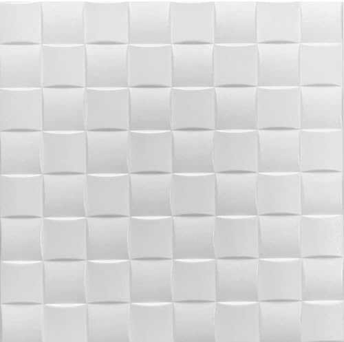 5qm / 3D Wandpaneele Wandverkleidung Deckenpaneele Platten Paneele DISCO WÜRFEL Weiß POLYSTYROL MATERIAL (5qm = 20Stück)