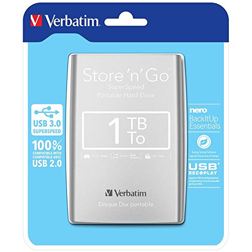 Verbatim 53071 1 TB Store n Go USB 3.0 2,5-Zoll-Festplatte - Silber