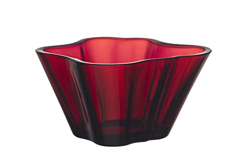 Iittala Aalto Dekoschale, Glas, Rot, 7,5 cm