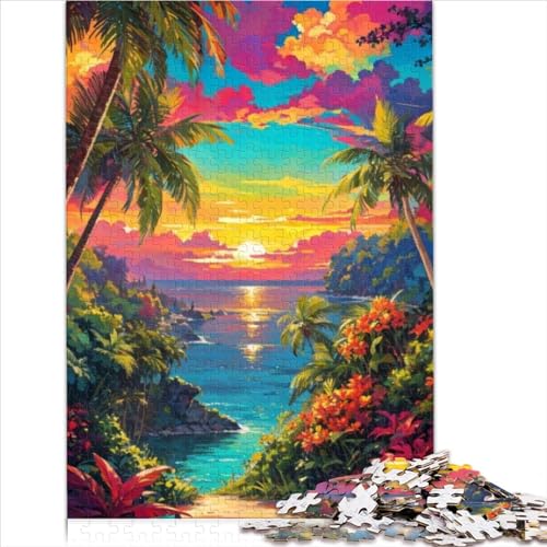 Puzzles für Erwachsene, Schöner Strand, 1000-teiliges Lernpuzzle für Kinder, Holzpuzzles, Spielzeug für Mädchen und Spielzeug für Jungen, herausfordernde Größe (50x75 cm)