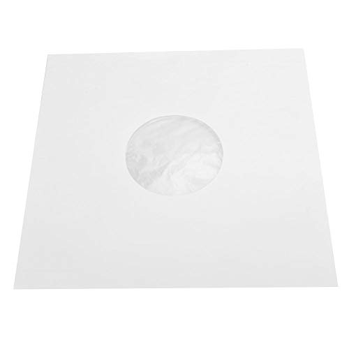 Bindpo 12 Zoll Antistatische Schallplatten Cover Papier, Kratzfrei Staubdicht, 20 PCS Gefüttert Schutzhüllen mit Innentasche, Mehrlagige Innenhülle Aus Reispapier, Weiß