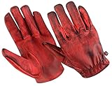 Motorradhandschuhe Leder Retro Old School Cafe RacerChopper,, L, Rot