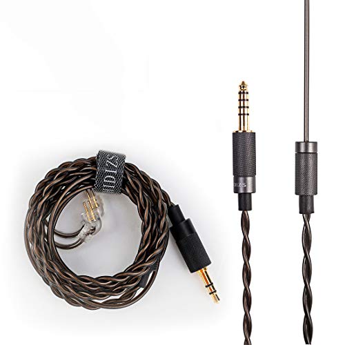 Hidizs BL4.4 Ersatz-Audio-Upgrade-Kabel, abnehmbares Kopfhörerkabel 4,4 mm Stecker Kopfhörer symmetrisches Kabel - 2-poliges 0,78 mm IEM-Kabel für MS4 MS2 MS1 KZ ES4 ZSR ZST ZSR ED16 ZS10 Kopfhörer