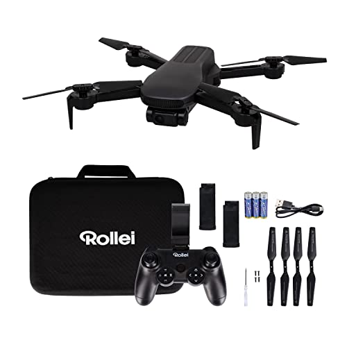 Rollei Fly 80 Combo Drohne, WiFi-Live-Bild Übertragung, 6-Achsen Gyroskop, Full-HD-Kamera, lange Flugzeit, App Steuerung und inkl. Fernebdienung