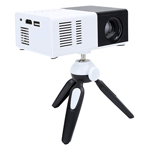 Mini-Projektor, Full HD 1080P-Videoprojektor, Tragbarer LED-Projektor mit Ständer, Multimedia-Heimkino-Filmprojektor, Kompatibel mit HDMI, VGA, USB, AV, TF(Schwarz)
