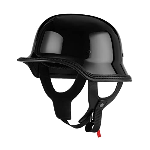 Halbschalenhelm Halbhelme WW2 Deutscher Helm mit ECE Genehmigt Brain-Cap Halbschale Roller-Helm Scooter-Helm Jet-Helm Retro für Erwachsene Herren Damen B,L