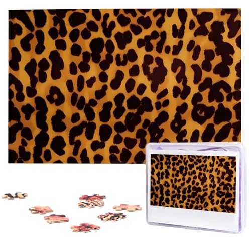 KHiry Puzzles 1000 Teile Personalisierte Puzzles Coole Gepard Leopard Foto Puzzle Herausforderndes Bild Puzzle für Erwachsene Personaliz Jigsaw mit Aufbewahrungstasche (74,9 x 50 cm)