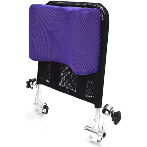 Tragbare Kopfstütze Einstellbare Polsterung Rollstuhl Kopfstütze Nackenstütze Erwachsene Universal Rollstuhl Zubehör 16-20 Zoll,Lila