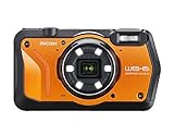 RICOH WG-6 Orange Wasserdichte Kamera Hochauflösende Bilder mit 20 MP 3-Zoll-LCD Wasserdicht bis 20 m Stoßfest bis Fallhöhe von 2,1 m Unterwassermodus Ring mit 6-LEDs für Makroaufnahmen
