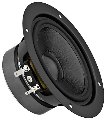 MONACOR MSH-116/4 Hi-Fi Mitteltöner, Speaker für die Mittelton-Wiedergabe, Einbau-Modul für Boxen-Gehäuse, in Schwarz