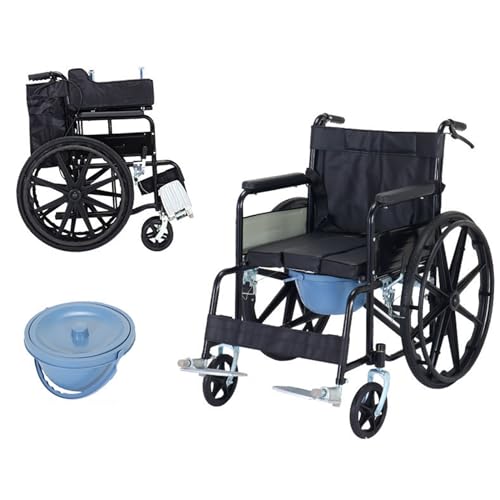 Senioren Bequemer Rollstuhl Faltbare Leichte Flexible Rollstühle Outdoor Selbstangetriebener Scooter,Black