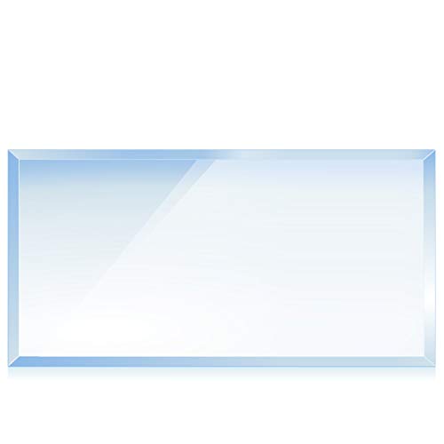 bijon® Funkenschutz-Platte mit Facettenschliff | Glasplatte Kaminofen | Kaminschutz mit ESG Sicherheitsglas | Kamin Zubehör | Kamin Glasplatte | Rechteck 500x1400mm