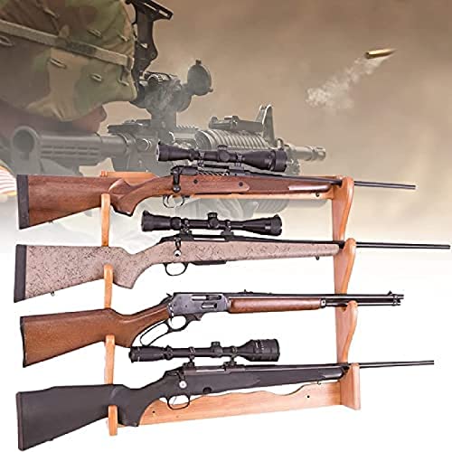 Waffenständer zur Wandmontage, zeigt vertikale Waffenständer und Schrotflintenhaken, jedes Gewehr, Schrotflinte, Schwert, Säbel und Bogen, echtes Hartholz 234. Malerisch