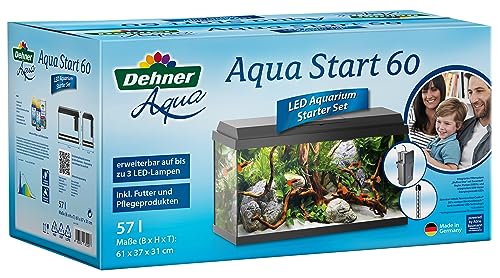 Dehner Aqua Aquarium Starterset 60, ca. 61 x 37 x 31 cm, inkl. Futter und Pflegeprodukten