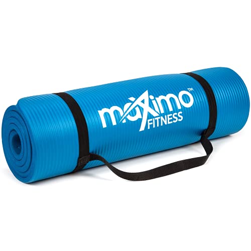 Maximo Fitnessmatte – Dicke Premium Yogamatte – 183 cm Länge x 60 cm Breite x 1,2 cm (12mm) – Mehrzweck-Verwendung – Perfekt für Yoga, Pilates, Gym, Sit-ups und Dehnen. (Blue)