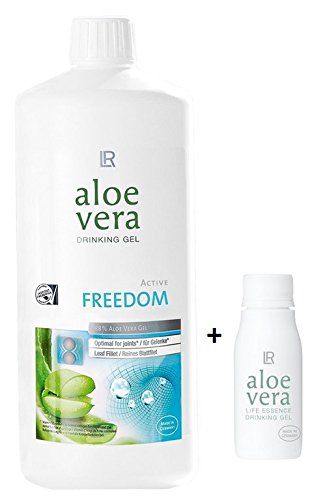 LR Aloe Vera Drinking Gel Freedom 1000 ml plus Aloe Vera Rotationsflasche (unbefüllt) für unterwegs, 90 ml